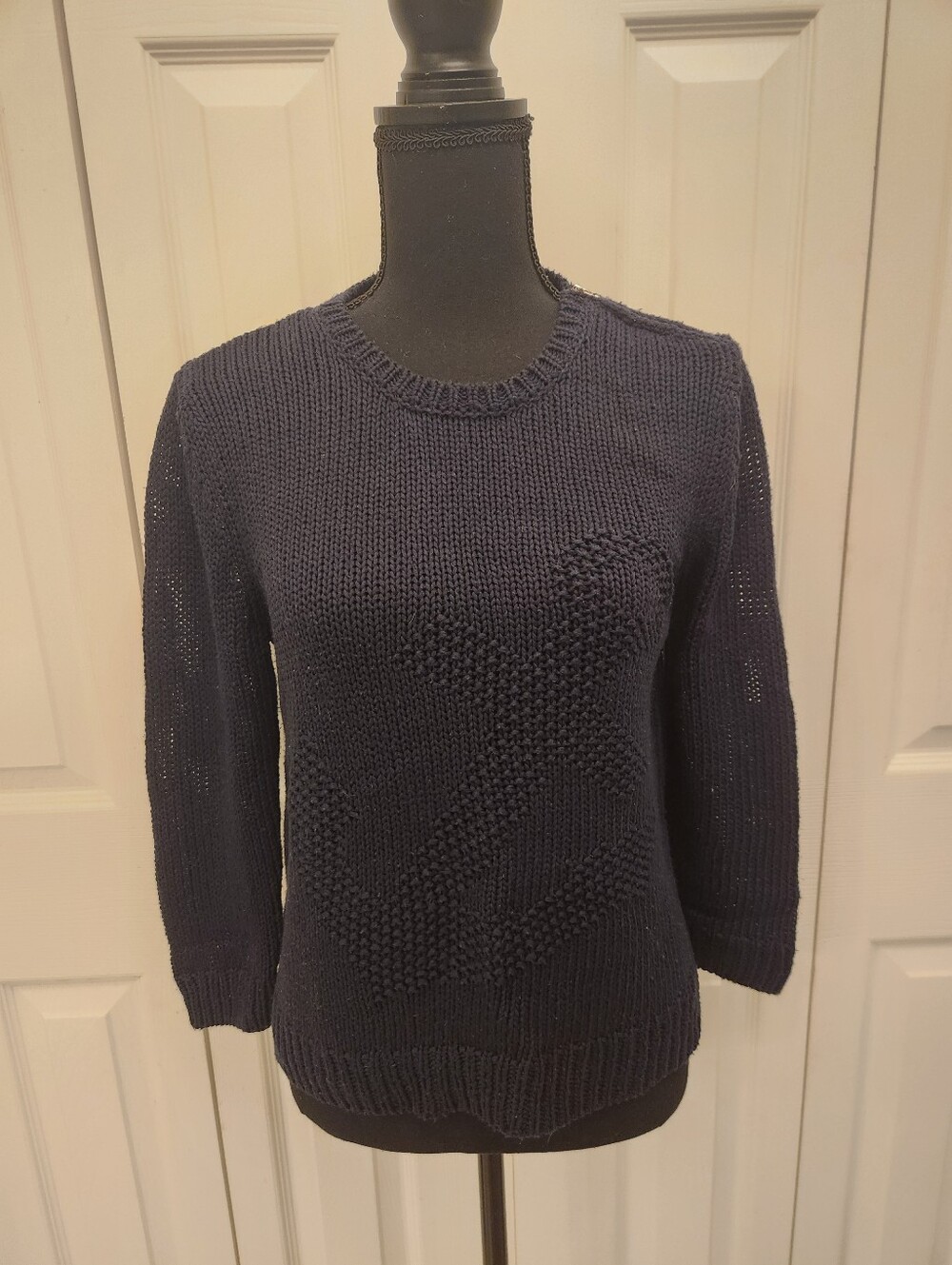 Ann Taykor Classic Navy Crewneck Sweater